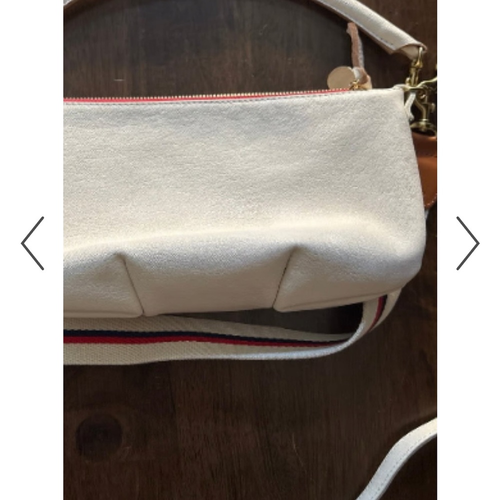 Clare V Cream Shoulder Bag with Gold Hardware